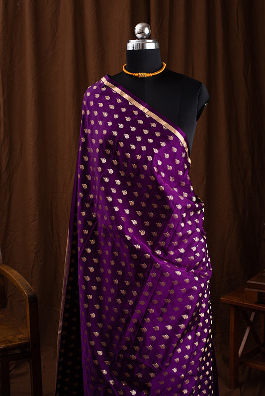 Royal Purple Mashru Silk Benarasi