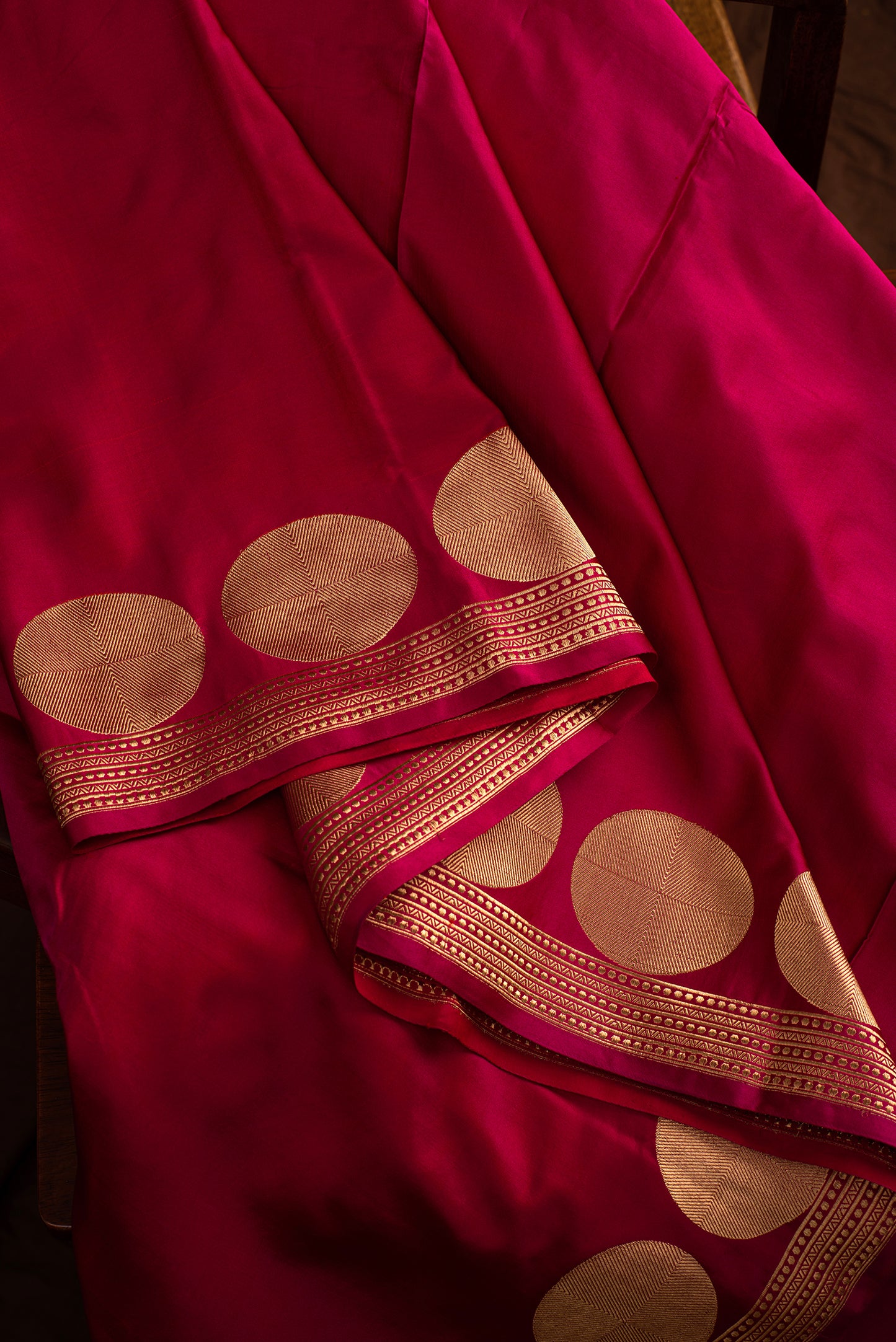 Bright Pink Mashru Silk Benarasi