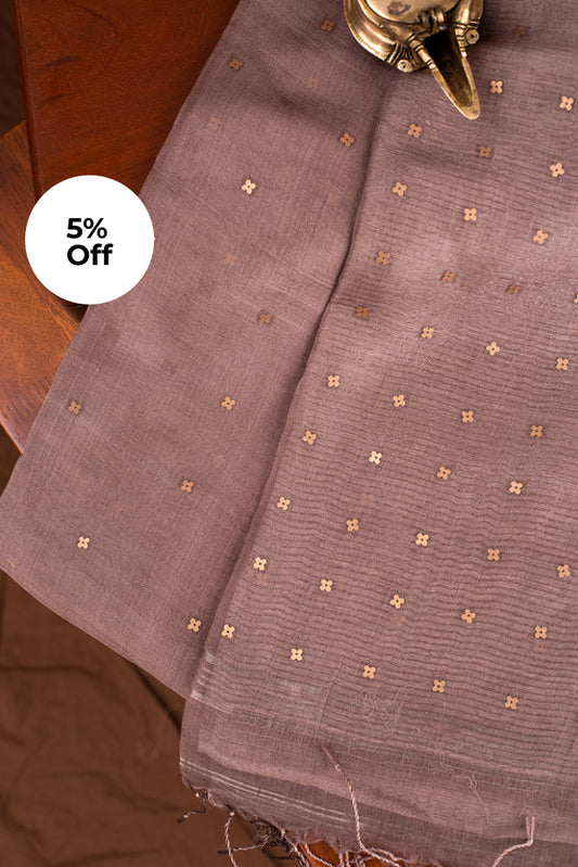 Coffee Brown Bengal Linen Jamdani