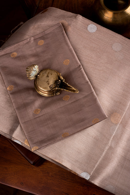 Gold Katan Silk & Tissue Benarasi
