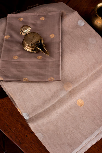 Gold Katan Silk & Tissue Benarasi