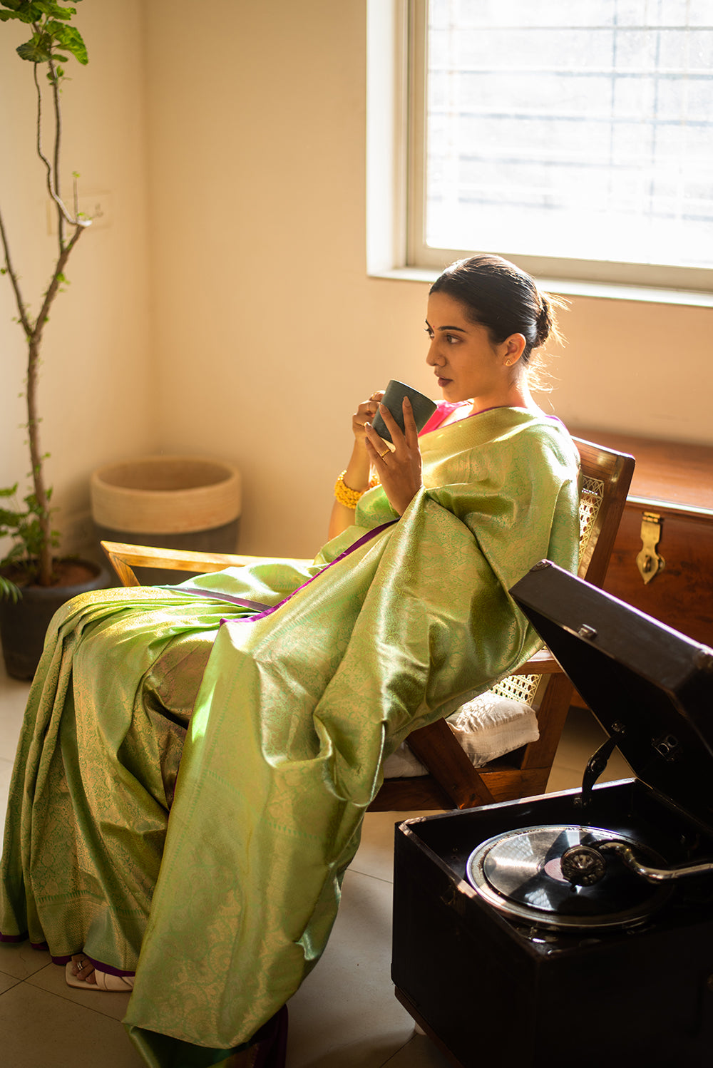 Green Brocade Benaras