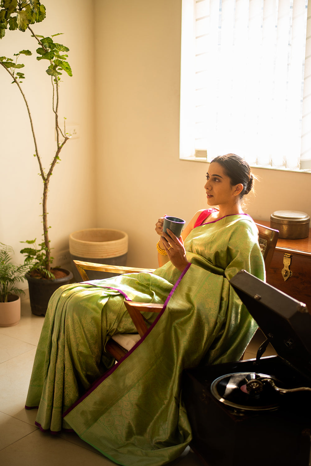 Green Brocade Benaras