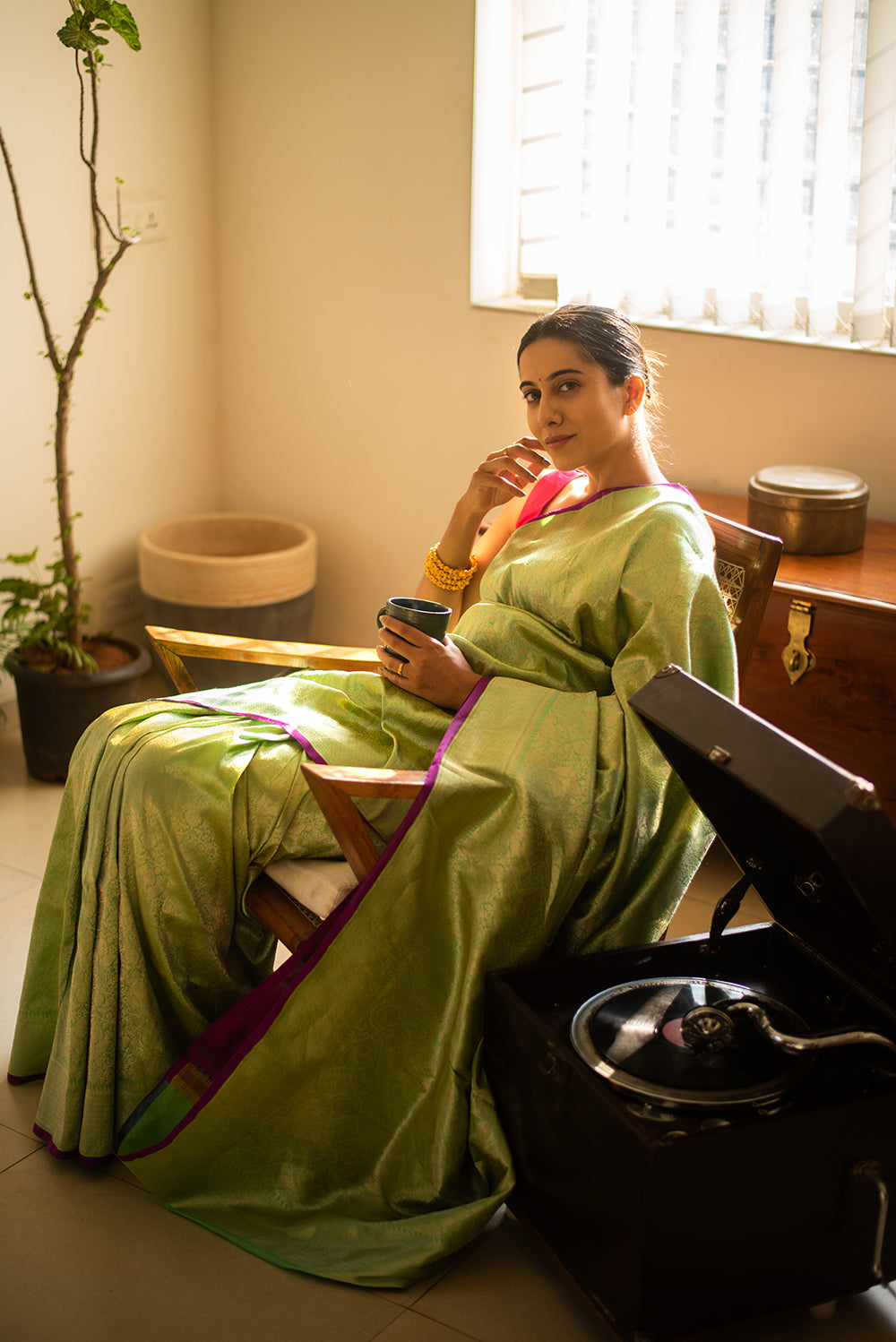 Green Brocade Benaras