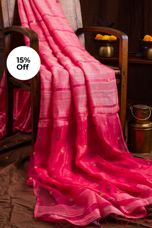 Fuschia Pink Bengal Linen & Gicha