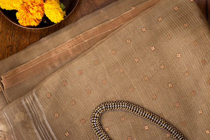 Olive Green Bengal Linen Jamdani
