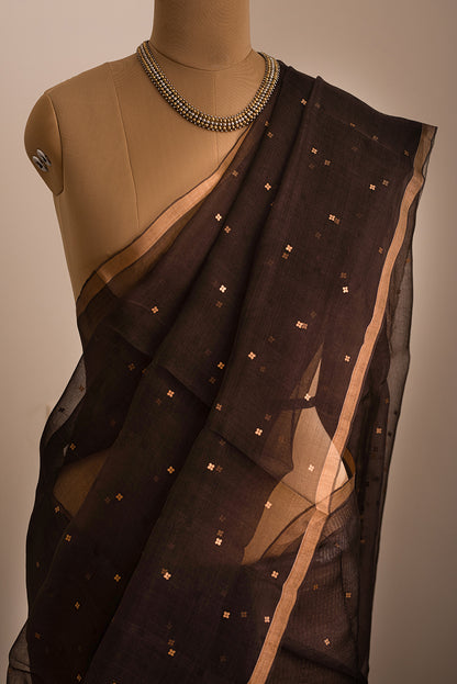 Brown Bengal Linen Jamdani