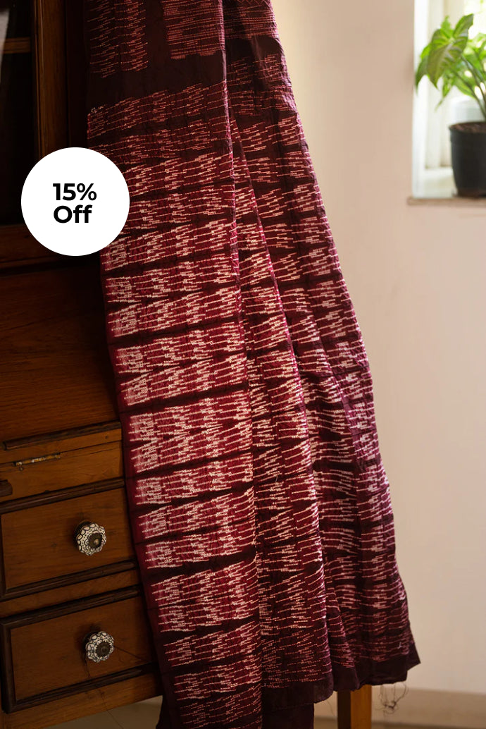 Maroon Chanderi Cotton Shibori