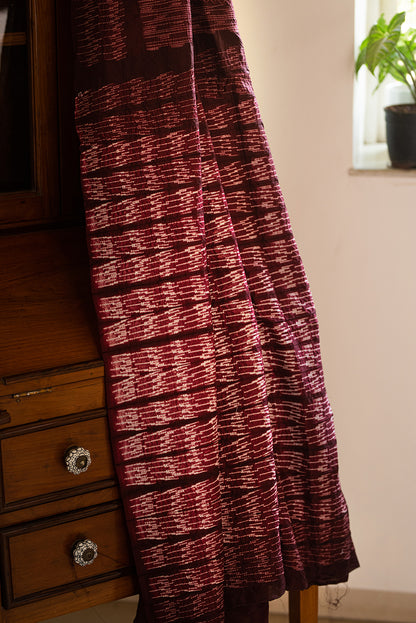 Maroon Chanderi Cotton Shibori