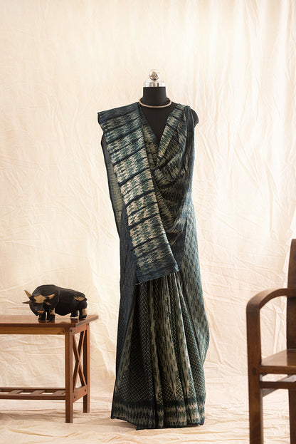Green Mulberry Silk Shibori