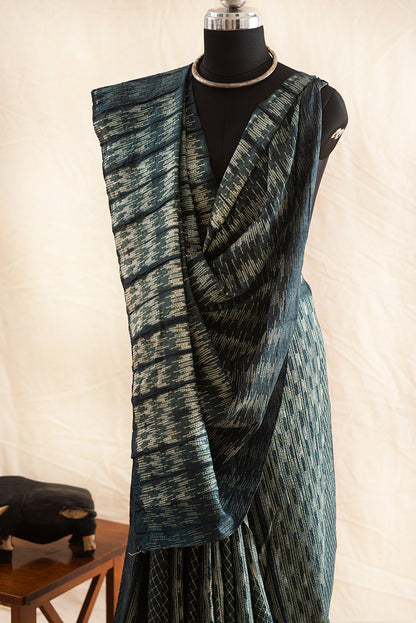 Green Mulberry Silk Shibori
