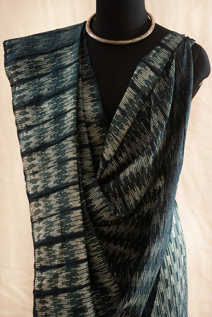 Green Mulberry Silk Shibori