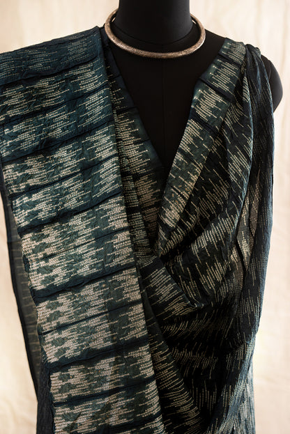 Green Mulberry Silk Shibori