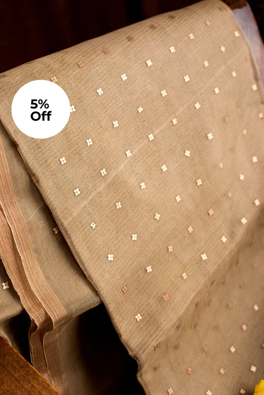 Olive Green Bengal Linen Jamdani