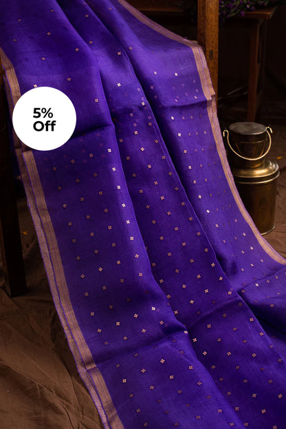 Purple Bengal Linen Jamdani