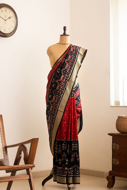 Black & Red Odisha Silk
