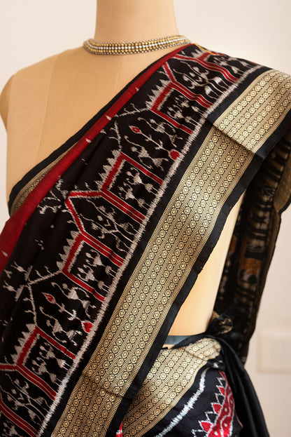 Black & Red Odisha Silk