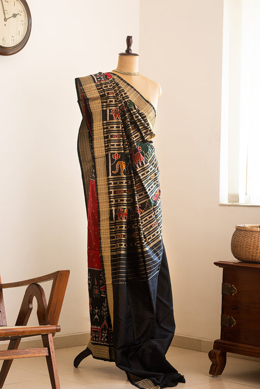 Black & Red Odisha Silk