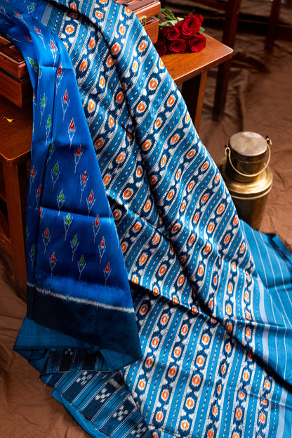Teal Blue Odisha Silk