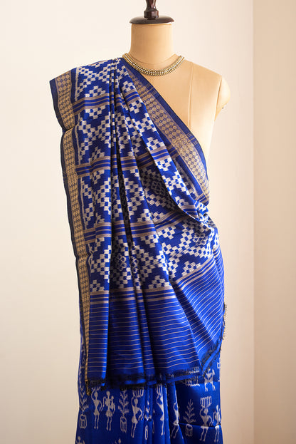 Electric Blue Odisha Silk