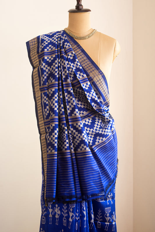 Electric Blue Odisha Silk