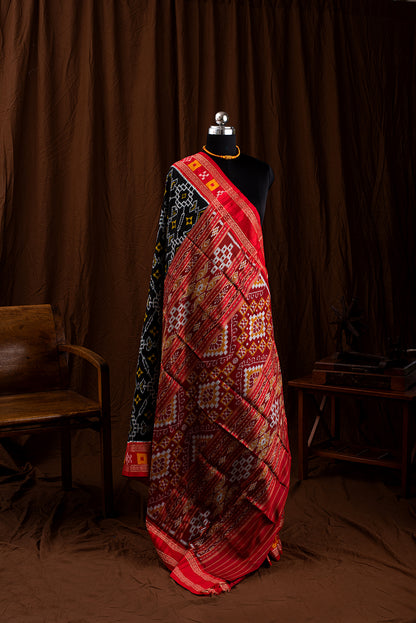 Red & Black Odisha Silk
