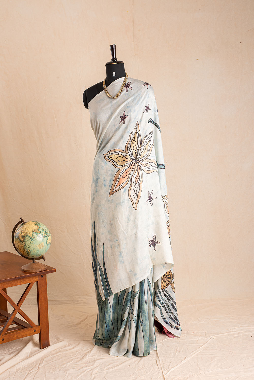 Pale Blue Hand Painted